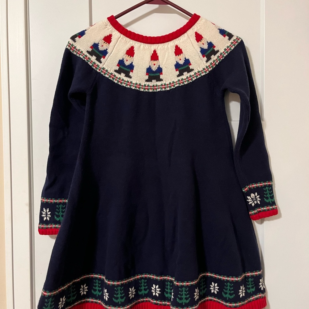 Festive Gnome Knit Dress - Navy